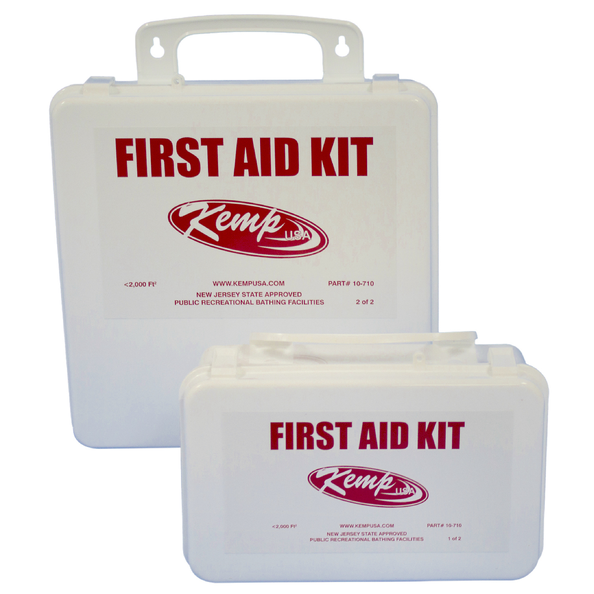 Kemp USA State of NJ Pool First Aid Kit — For Pools Under 2,000 Sq. Ft., Plastic Box, Model# 10-710